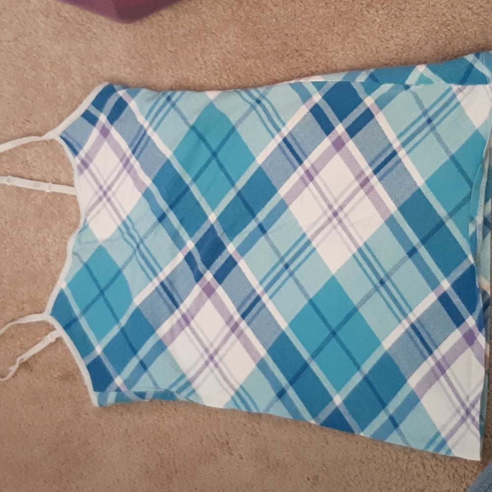 Blue patterned tank top